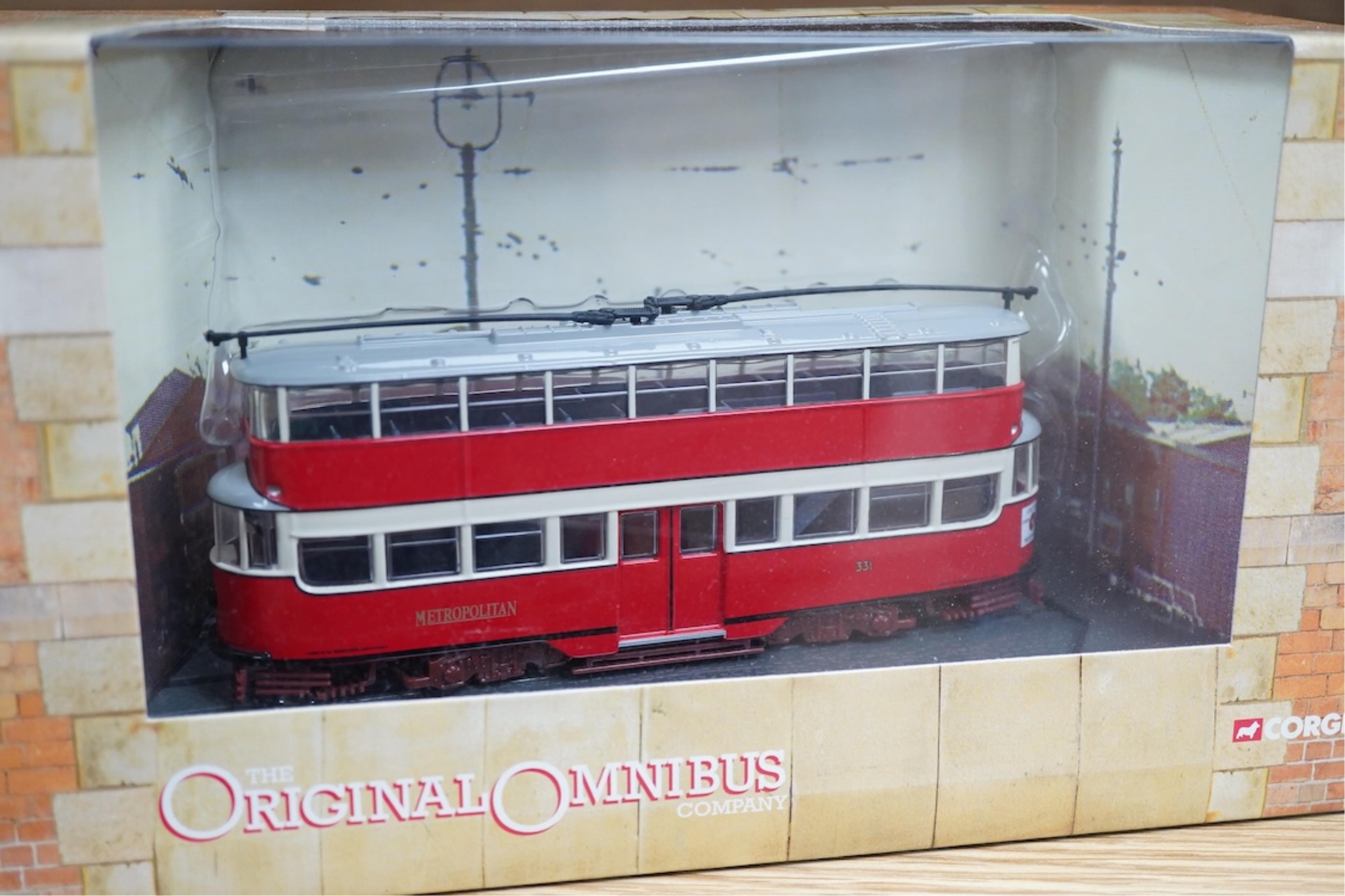 Twenty-three boxed Corgi diecast vehicles, including nine ‘Vintage Glory of Steam’ series, comprising of Showman’s engines, traction engines, steam road rollers, etc., together with ten trams including some from the ‘Tra